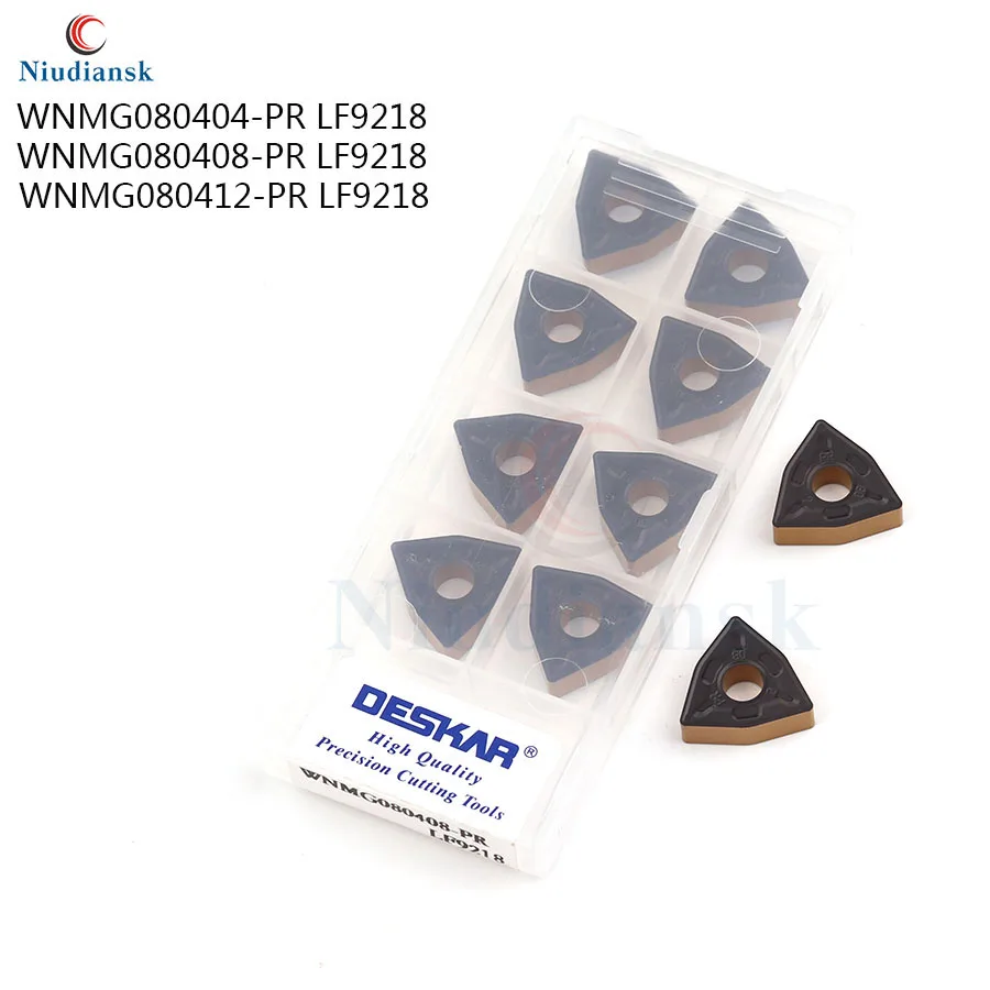 10PCS di Alta qualità tornitura esterna strumento WNMG080404 WNMG080408 WNMG080412-PR LF9218CNC macchina utensile di tornitura strumento inserto in metallo duro