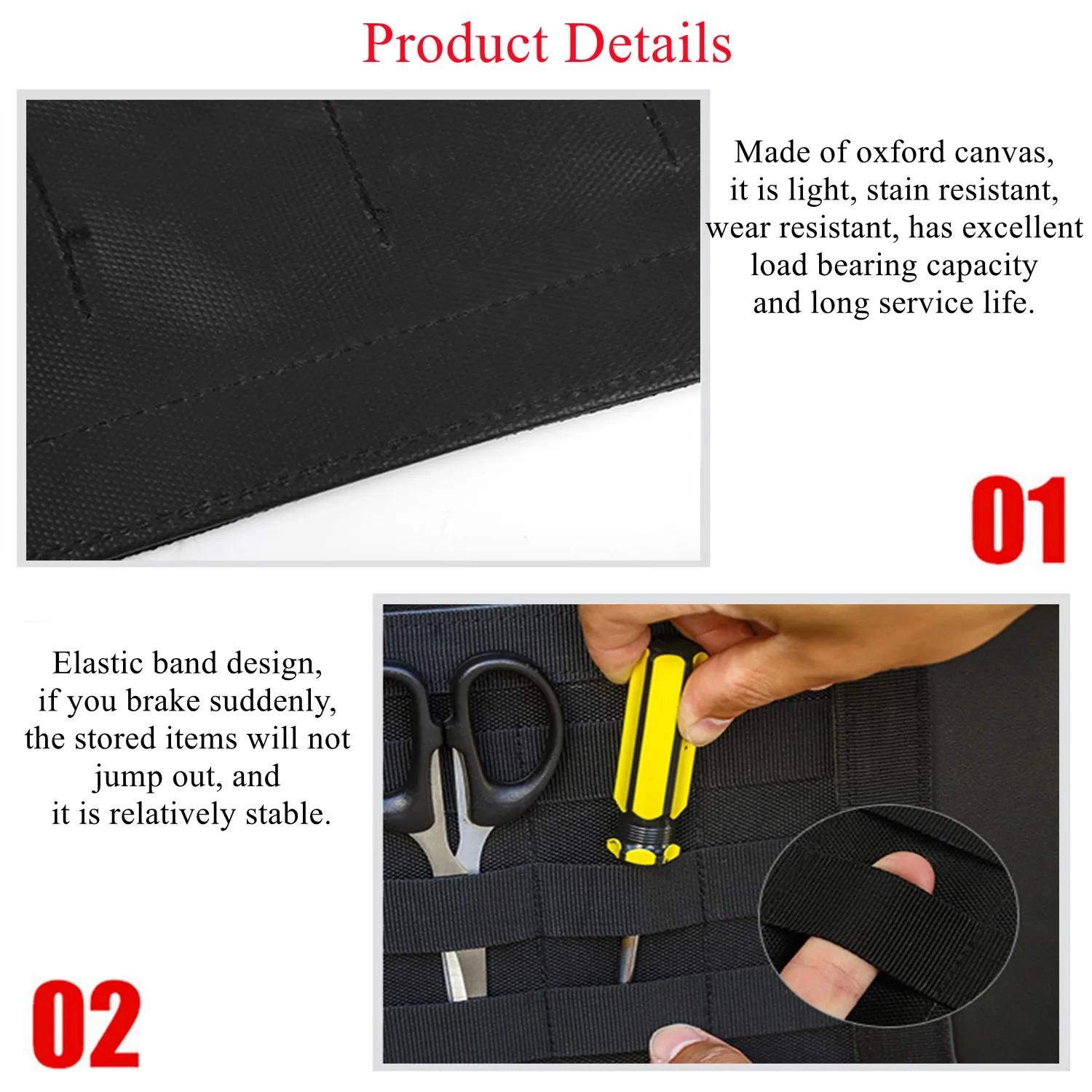Car Tailgate Storage Bag Organizer Tool Kit Pocket for Suzuki Jimny JB64 JB74 2019-2024 Stowing Tidying Interior Accessories