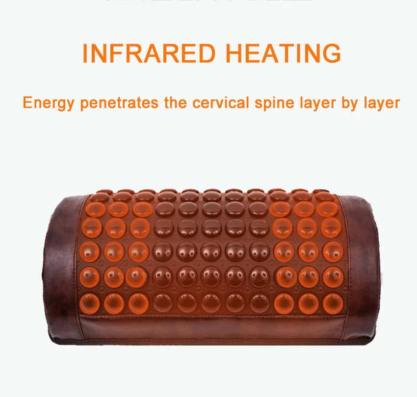 Heating Jade Pillow Memory Foam Cervical Vertebra Pillow Tourmaline Bianstone Heating Sleep Pillow to Relieve Cervical Pain