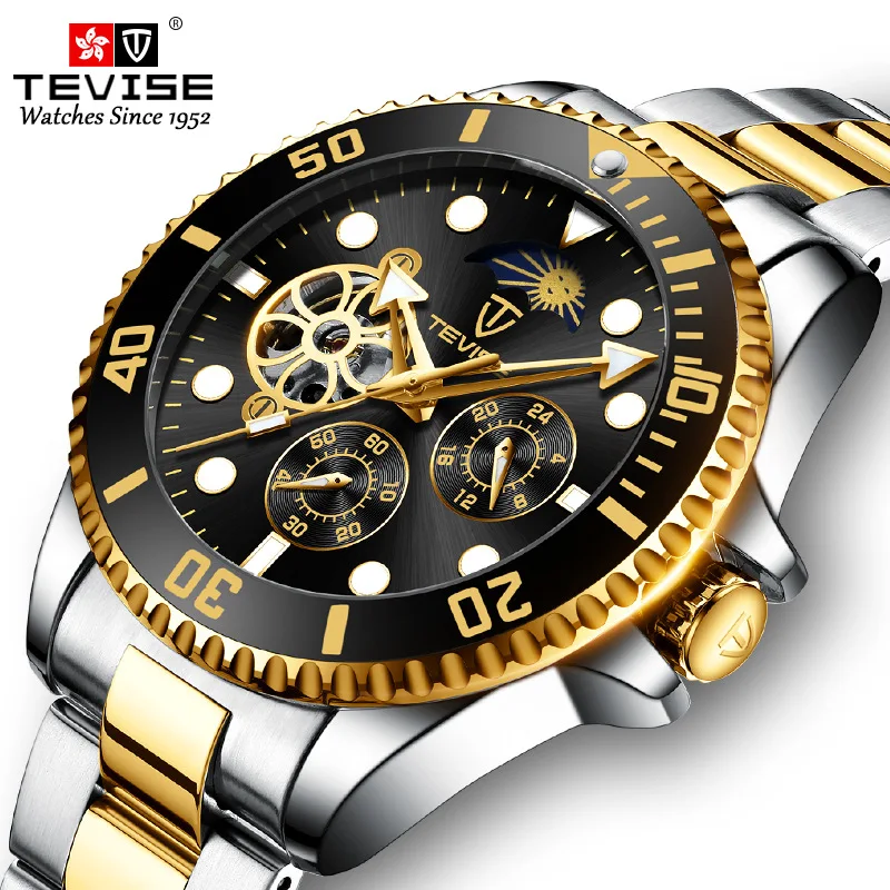 

2020 Drop Shipping Tevise Top Brand Men Mechanical Watch Automatic Fashion Luxury Stainless Steel Male Clock Relogio Masculino