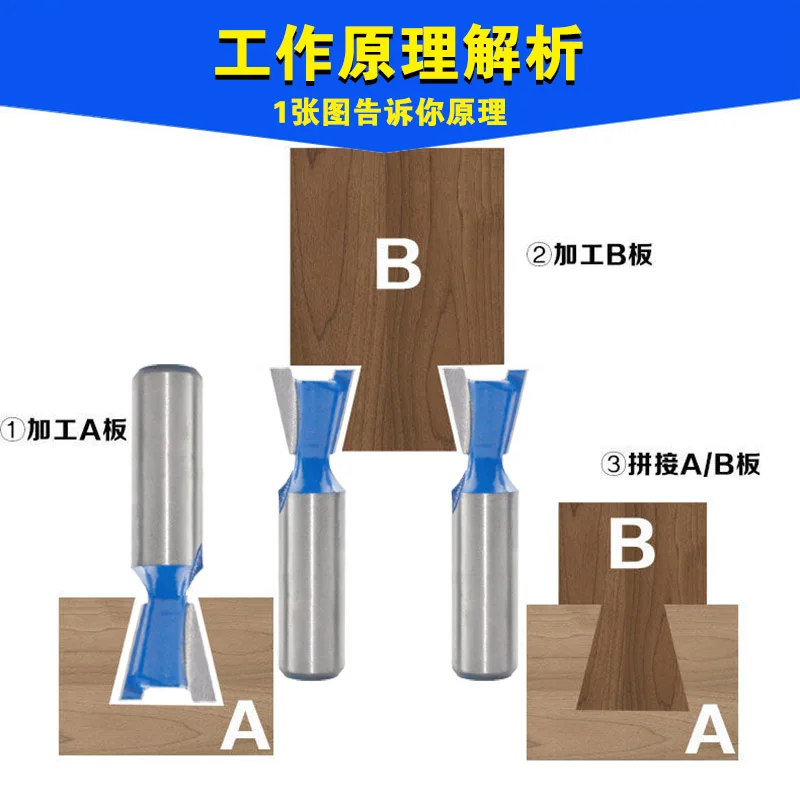 1pc 12mm Shank 1/2 Dovetail Joint Router Bits Set 14 Degree Woodworking Engraving Bit Milling Cutter for Wood