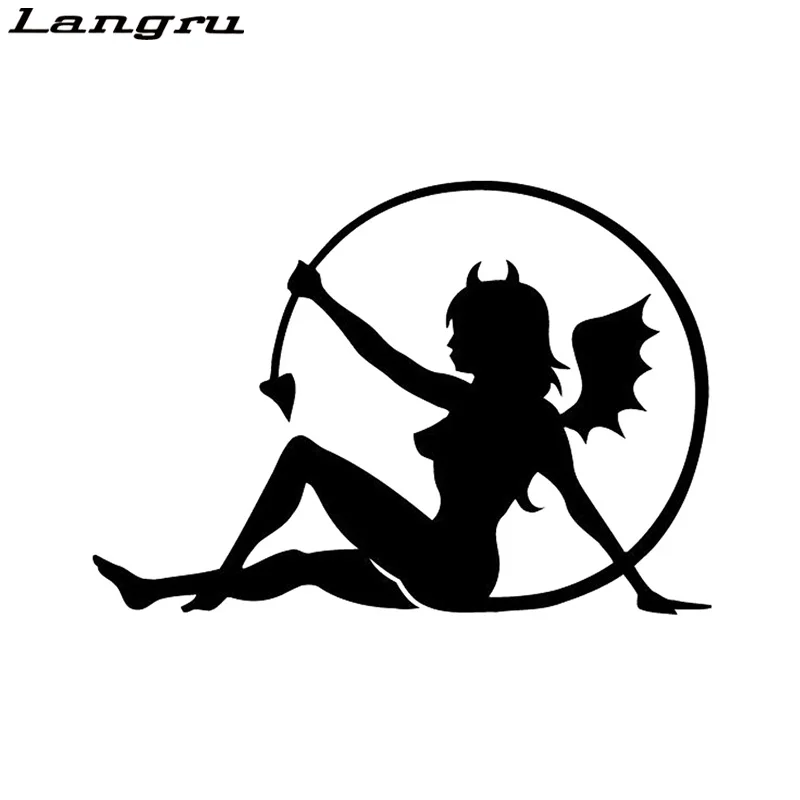 

Langru 15.8cm*11.6cm Woman Devil Vinyl Car-Styling Stickers Decals Car Accessories Jdm