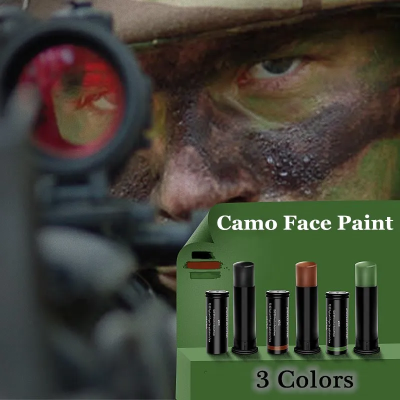 3 Colors Outdoor Fans Camouflage Face Paint CS Field Camping  Training Special Forces Camo Face Oil Sets