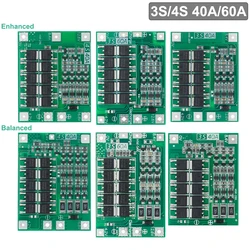 3S/4S 40A/60A Li-ion Lithium Battery Charger Protection Board 18650 BMS For Drill Motor Enhance/Balanced 11.1V/12.6V/14.8V/16.8V