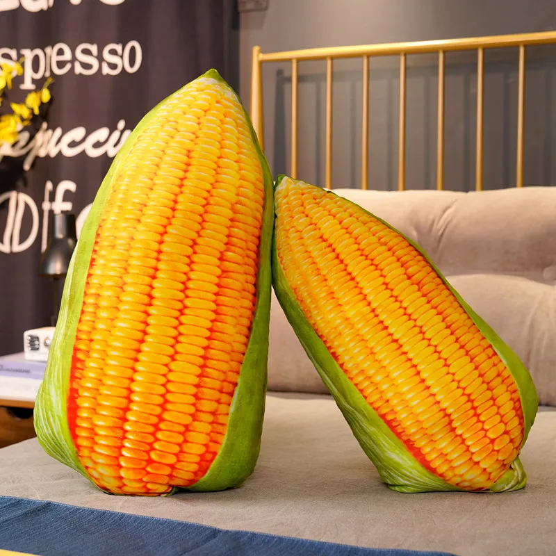 Oreiller en maïs de Simulation 3D, dessin animé, canapé, coussin doux, décoration de chambre, jouets, cadeau d'anniversaire pour enfants