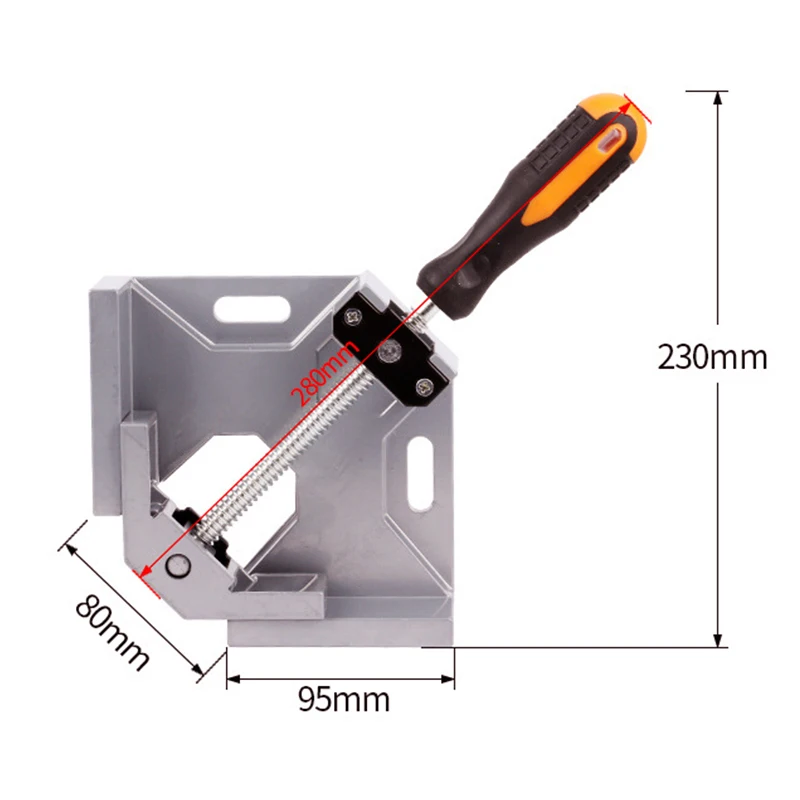 90 Graden Verstelbare Carpenter Clip Hoek Klem Houtbewerking Frame Clip Gereedschap Haakse Aluminiumlegering Enkele Handvat Tool Klem