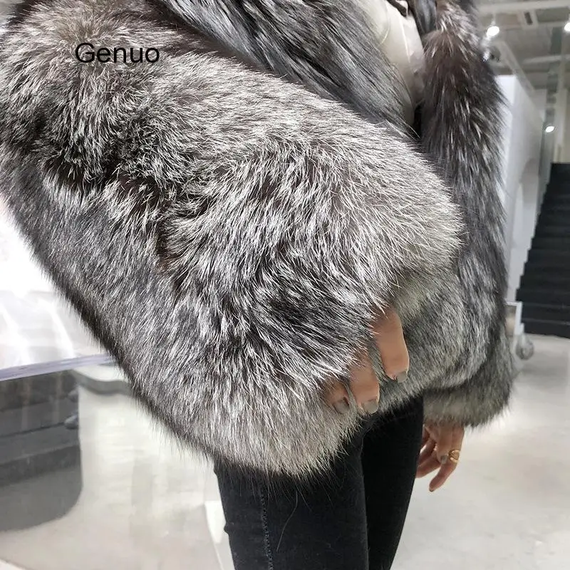 Manica lunga Casual 2021 New Fashion Fur Coat cappotto corto in pelliccia di volpe artificiale da donna autunno inverno cappotti in pelliccia da donna caldi