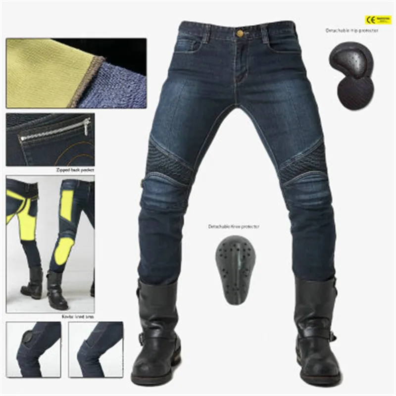 

2020 Men Motorcycle Pants Kevlar Moto Jeans Protective Gear Riding Touring Black Motorbike Trousers Blue Motocross Jeans