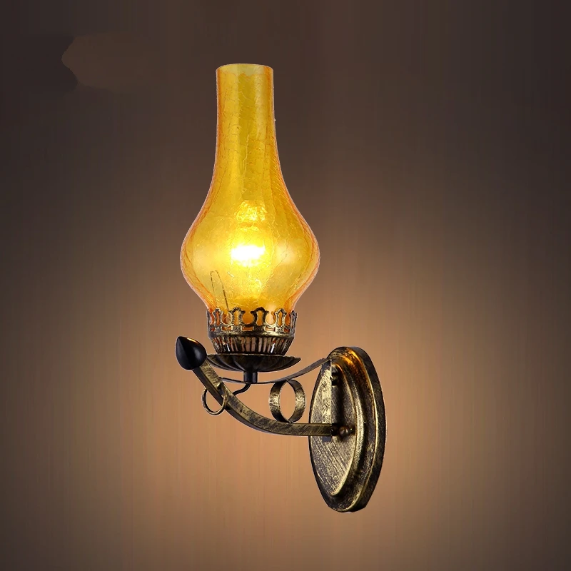 American country loft kerosene wall lamps bar restaurant retro iron aisle light balcony dining room sconces lights lighting