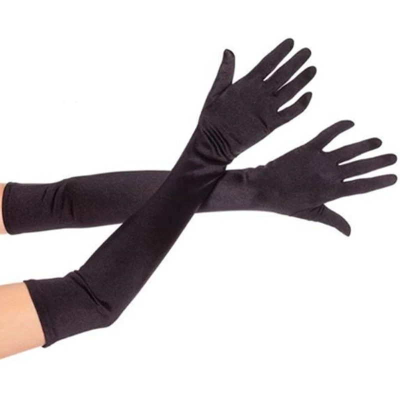 

Women Imitation Satin Long Section Retro Fashion Nightclub Show Dance Dinner Etiquette Photography Cosplay Elasticity Gloves