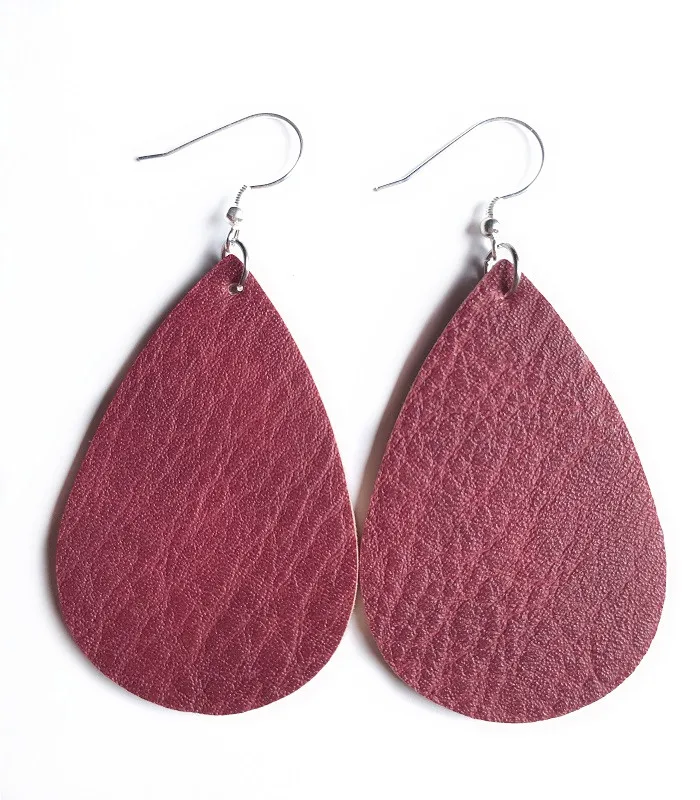 2020 Classic PU Leather Earrings For Women Multicolor Fashion Teardrop Earrings Vintage big Earrings