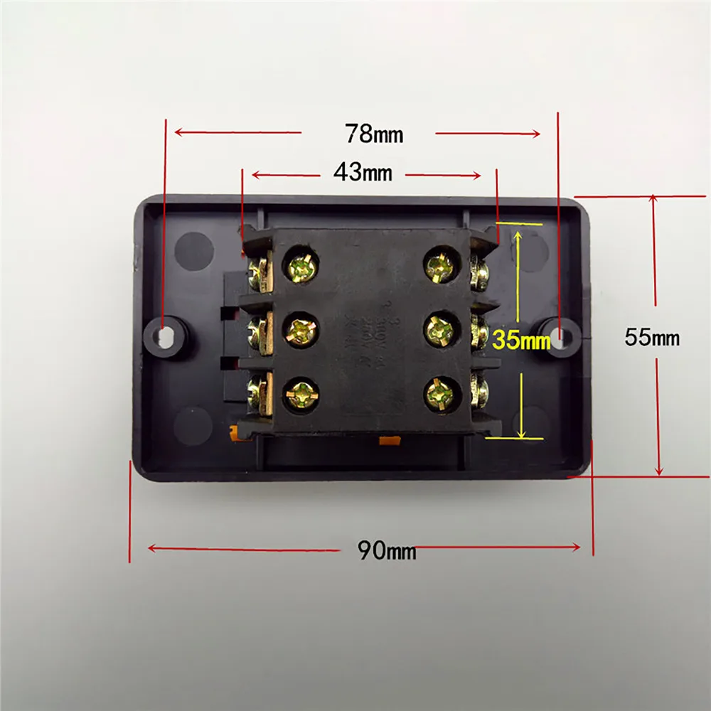 Waterproof Button Switch Replacement KQ1-3 10A Push Button Switch for Cutting Machine Bench Drill Meat Grinder Accessories