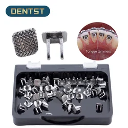 Denst – support de bouton de Correction, 50 pièces, attelle de langue orthodontique dentaire, pointes de langue, charnière collable, tenue de morsure, Turbos