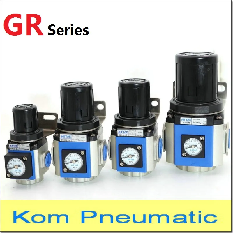 Pneumatic Source Treatment Airtac Type GAR GR Series Regulater GR200-08 FRL Air Pressure Adjuster GR200-06/300-10/400-15/600-25