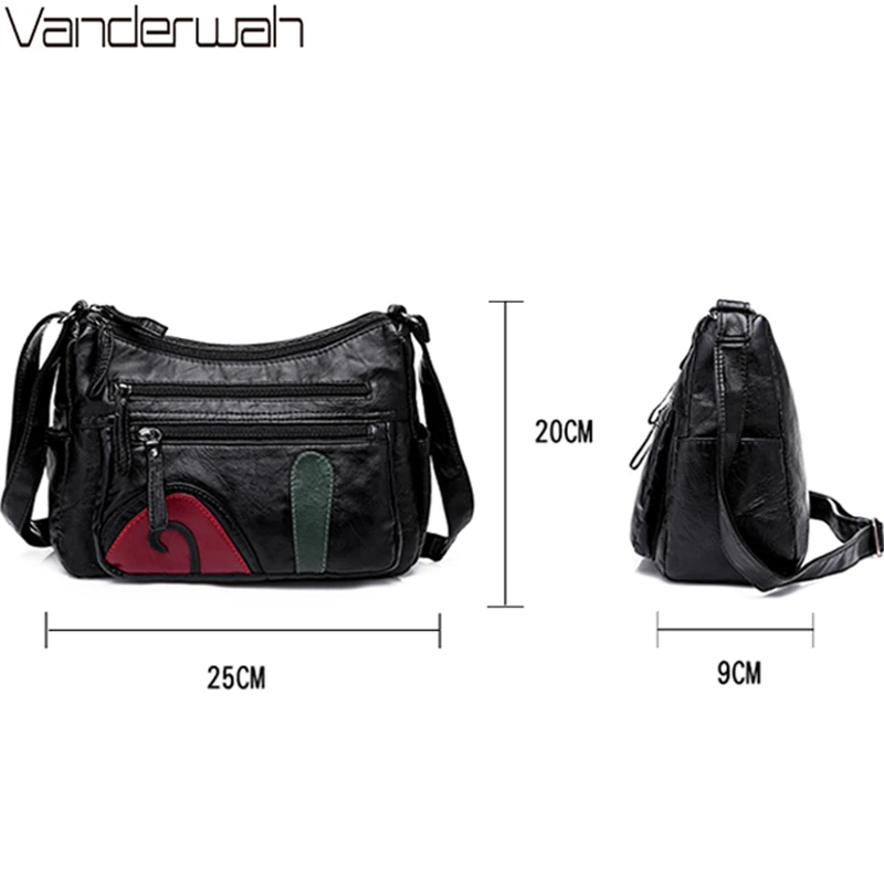 Black Winter Style Washed Leather Luxury Handbags Women Bags Designer Ladies Shoulder Crossbody Bags For Women Sac A Main Bolsa