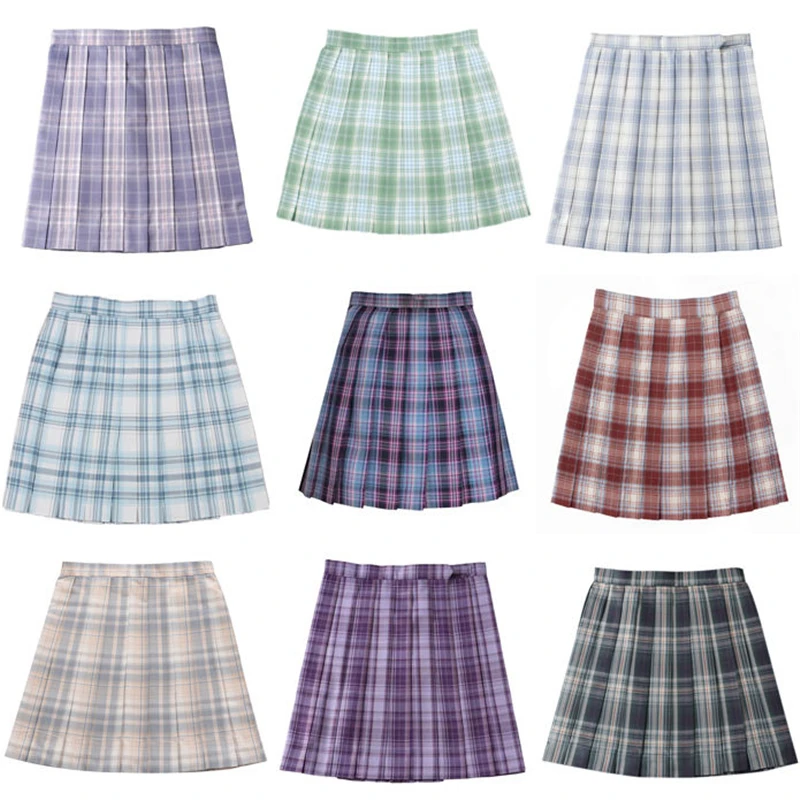 Mädchen Sommer Hohe Taille Gefaltete Plaid Rock Japanischen Schule Jk Einheitliche Kleider Student Cosplay Anime Nette Sexy Mini A-linie Rock