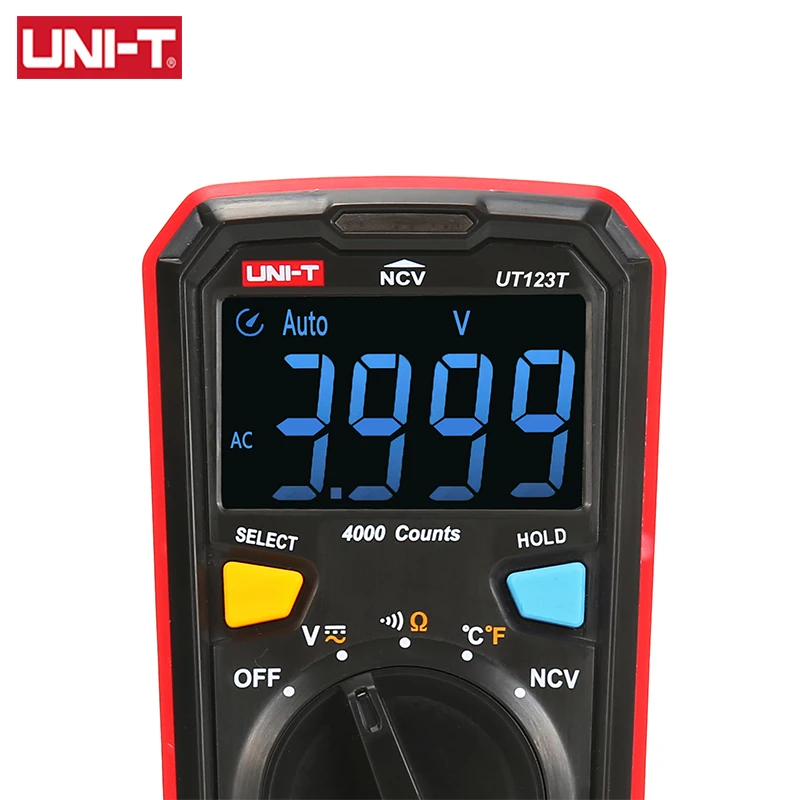 UNI-T UT123T Digital Mini Multimeter Tester Auto DC AC Voltmeter Resistance Meter Temperature Measuring Instruments