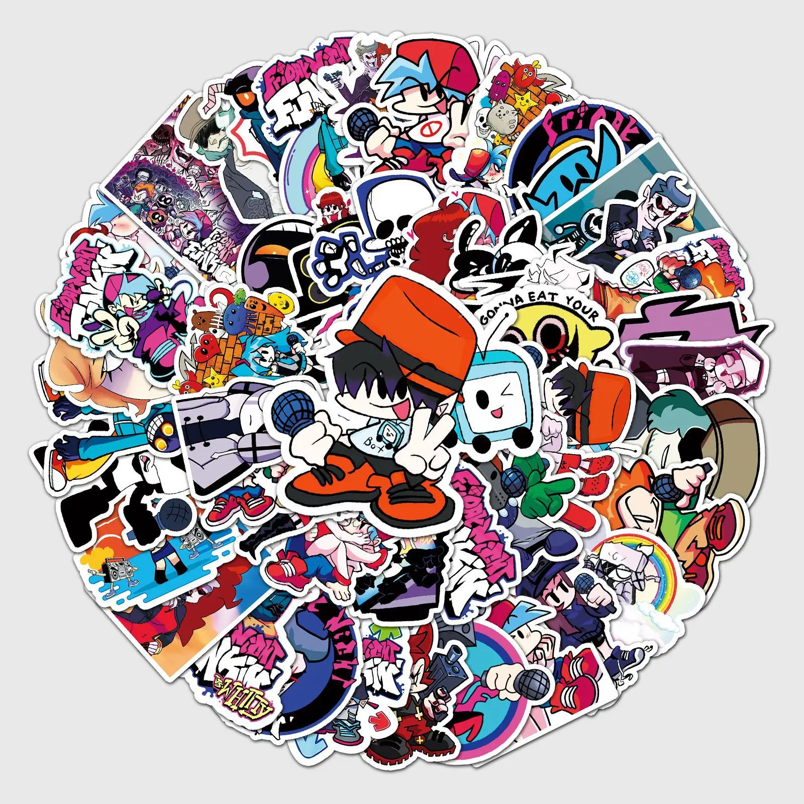 10/50pcs Game Friday Night Funkin Stickers Boyfriend Girlfriend Daddy Mommy Monster Spirit Senpai Pico Skid and Pump Decal Toy