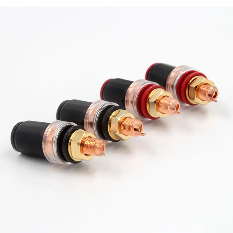 Gaofei RED07 Red Copper Plated Speaker Terminal Binding Post Socket 4pc