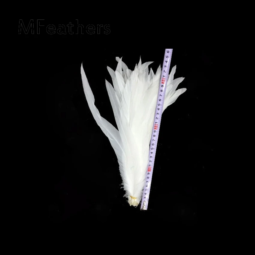 Wholesale 100pcs/lot Pure White Rooster Coque Tail Feather For Craft making wedding carnival chirstmas Decoration Chicken plumes