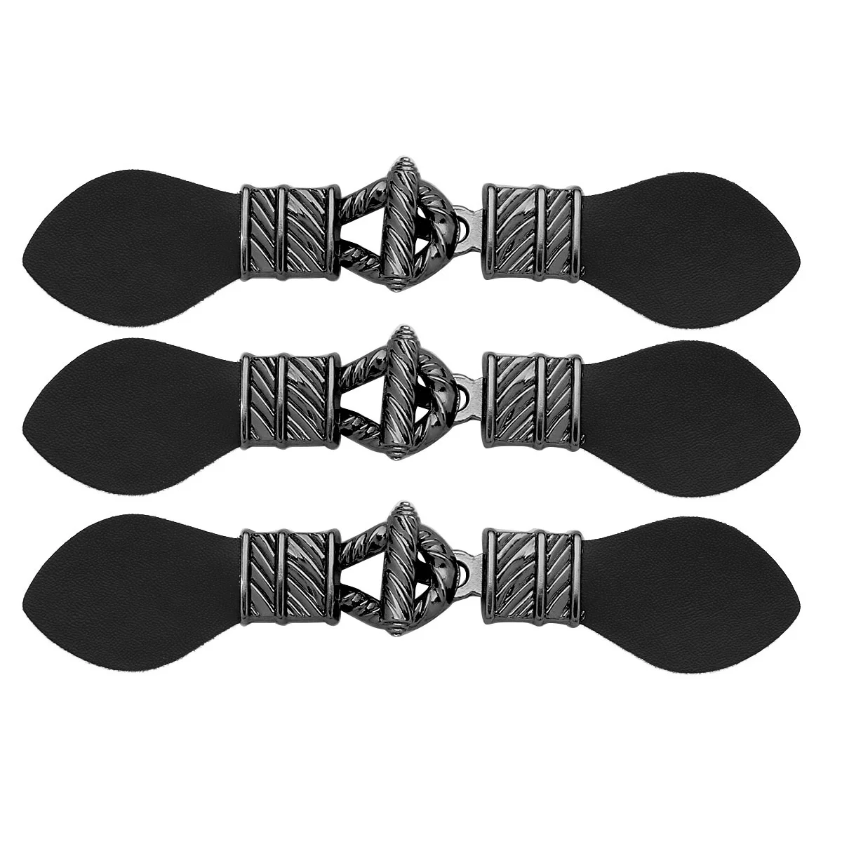 

3 Pairs PU Leather Clip Holder Buckle Clasp Pin Non-Slip Locking for Poncho Cape Cardigan Wrap Shawl Accessories Buttons