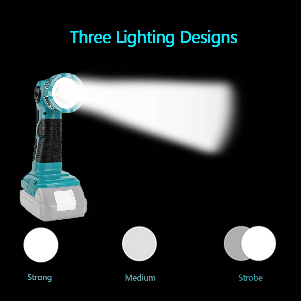Suitable for Makita Pistol/Portable 3W/12W Tool Light Used for Makita 14.4/18V/20V Li-ion Battery LXT400/BL1830/BL1860/BL1845