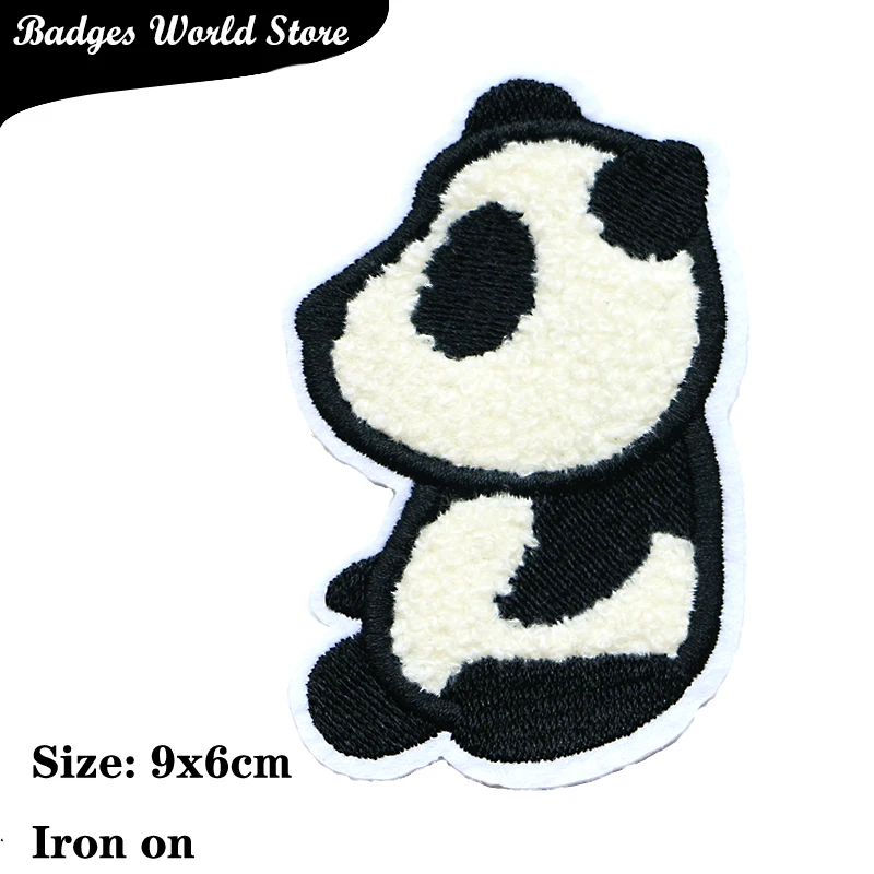 Cartoons Bear Panda Flamingo Dog Chenille Icon Embroidery Applique Patches For kawaii clothes DIY Iron on Badges on the Backpack