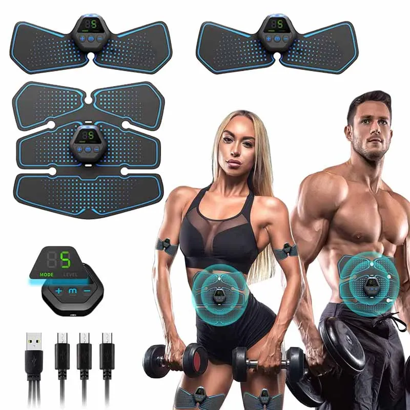 EMS Abdominal Muscle Stimulator With LCD Display Abs Trainer Men Women Workout Exercise Weight Loss Home Gym Fitness Equipment