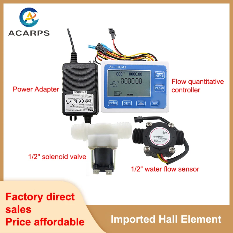 

1/2" Digital Display Flow Quantitative Controller Water Flow Sensor Solenoid Valve Use To Control And Display Liquid Flow