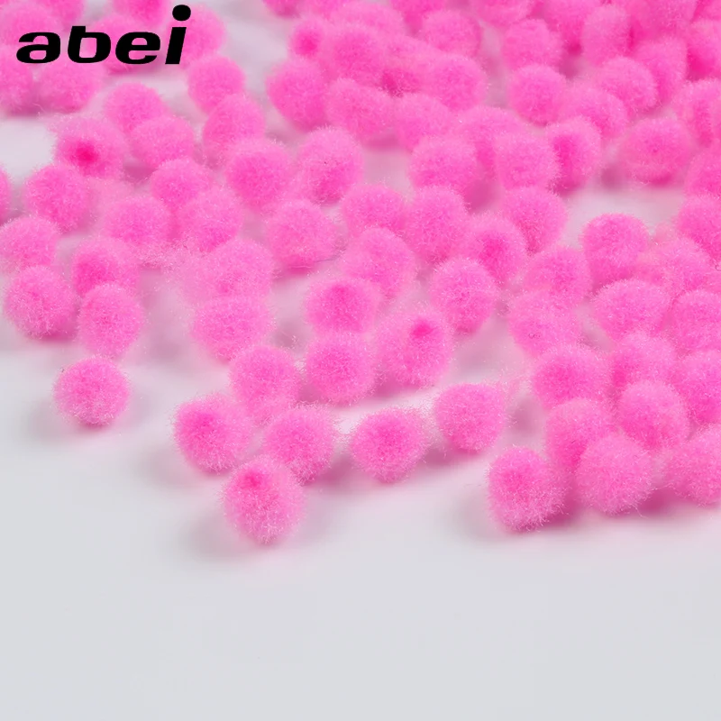 2000 sztuk/partia 6mm różowy pompon Ball miękkie puszyste Furball DIY Handmade rzemiosło akcesoria Wedding Party Decoration