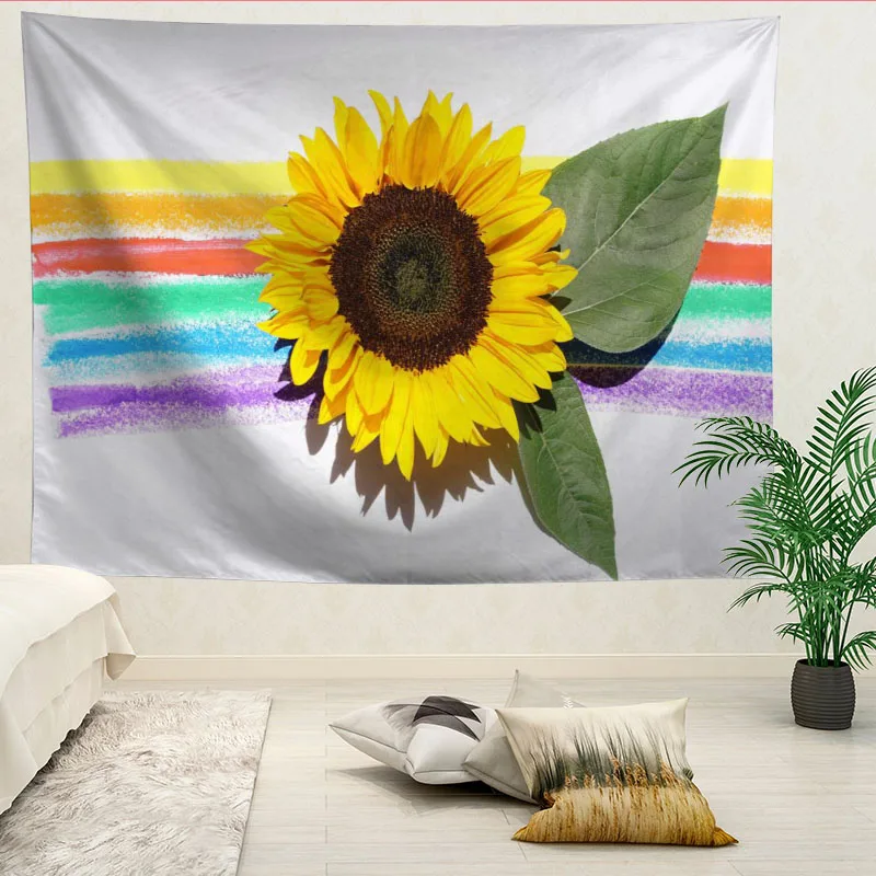 Hot Sale Custom Sunflower Large Wall Tapestry  Wall  Hanging Bohemian Wall Tapestries Mandala Wall Art Decor