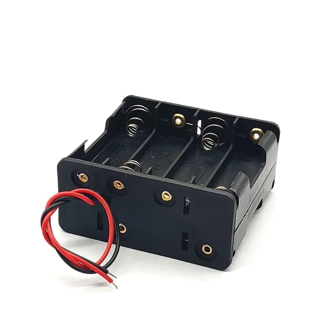 AA Battery Case Double Side Spring Plastic Battery Box Back-To-Back With Line 2/4/6/8 Slot AA Battery Holder 3V/6V/9V/12V