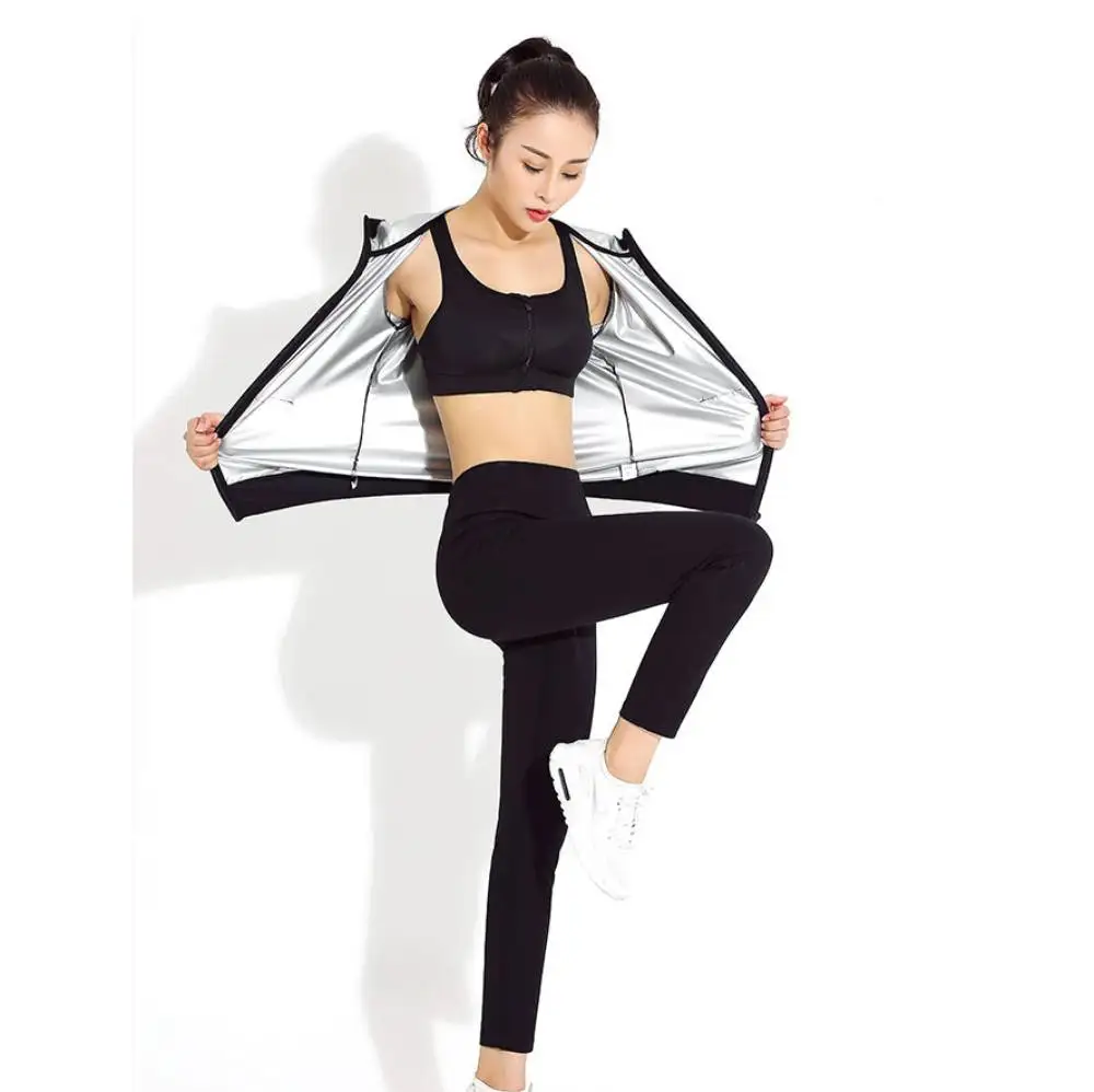 

Women Workout Yoga Running Sport Suit Slimming Body Shaper Pants And Hooded Jackets Sauna Burn Fat Tracksuit Gym Sportwear