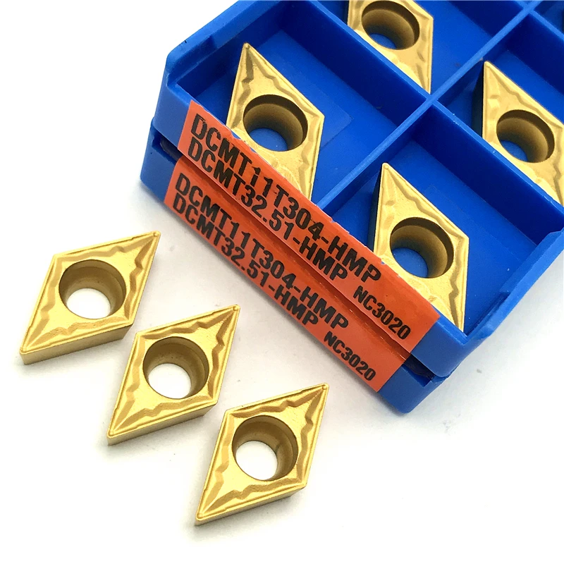 Herramienta de torneado cilíndrica de hoja de aleación dura, insertos de carburo originales de alta calidad, DCMT11T304 DCMT11T308 HM PC9030 /NC3020