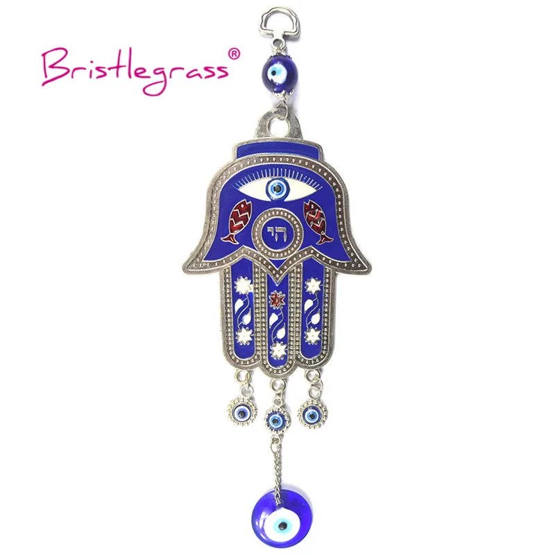 BRISTLEGRASS Turkish Blue Evil Eyes Hamsa Hand Owl Amulets Lucky Charms Wall Hanging Pendants Pendulum Blessing Protection Decor