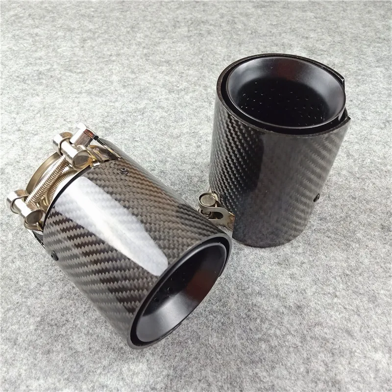 1 Pcs Car Exhaust Pipe Carbon Fiber M Performance Muffler Exhaust Tips Matte Black Stainless Steel Nozzle Tailpipe For M2 M3 M4