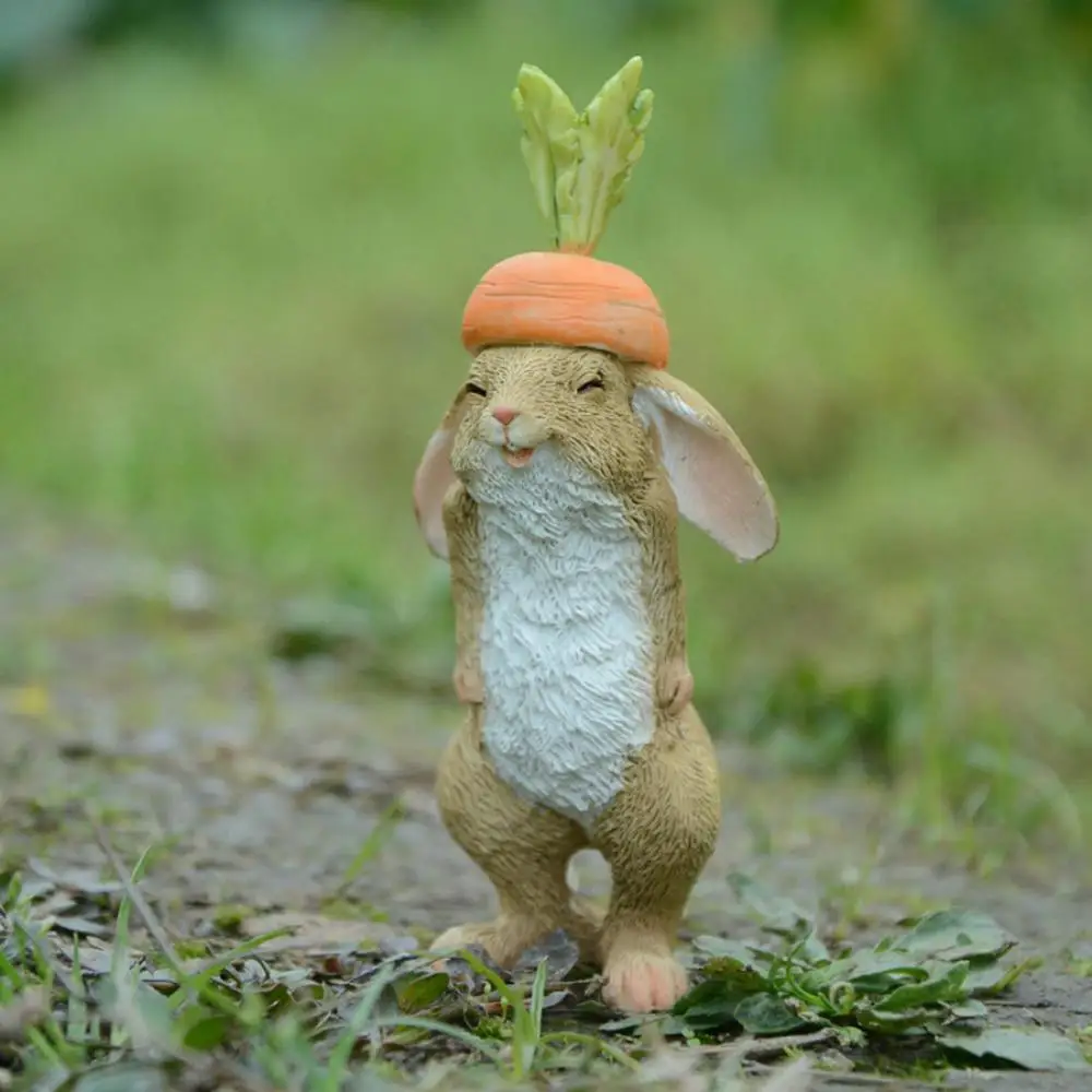 Everyday Collection Easter Decorations for Home Cute Rabbit Figurines Miniature Tabletop Ornaments Fairy Garden Thanksgiving