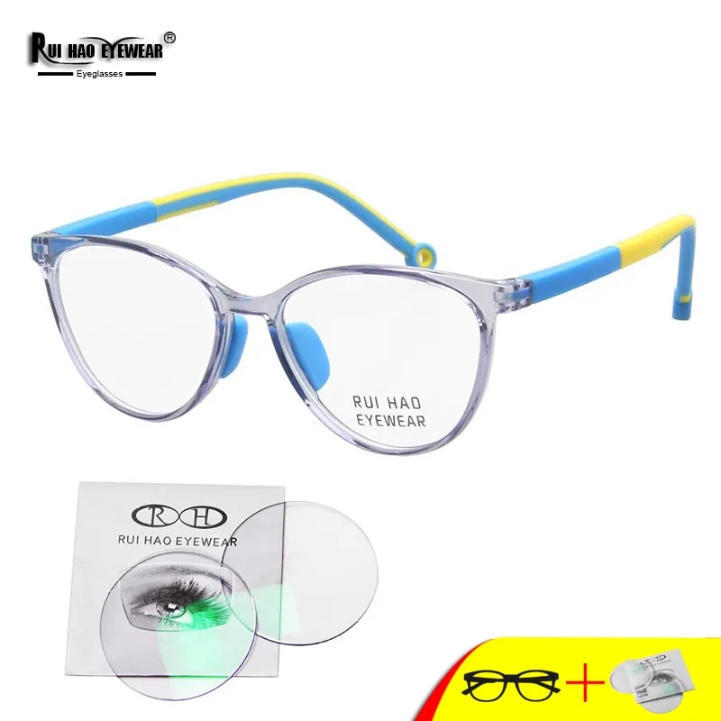 KIDS Glasses Customize Prescription Eyeglasses Cat Eye Girls Children Eyeglasses Fill Resin Lenses Amblyopia Myopia Spectacles