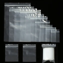 100pcs/lot Zip Lock Plastic Bags Jewelry Transparent Sachets Pouches Reclosable Poly Clear Packaging Storage Bags Different Size