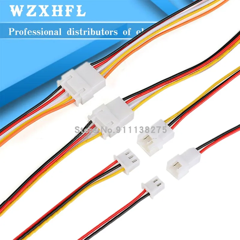 10 Pairs XH2.54 2/3/4/5/6/8 Pin 2.54mm Pitch Wire Cable Connector XH Plug Male/Female Battery Charging Cable 200MM Length 26AWG