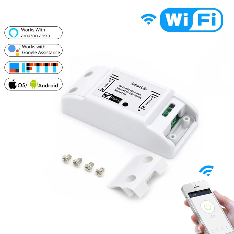 DIY WiFi Smart Light Switch Work With Tuya Smart Life APP Wireless Remote Control Works With Alexa Google Home