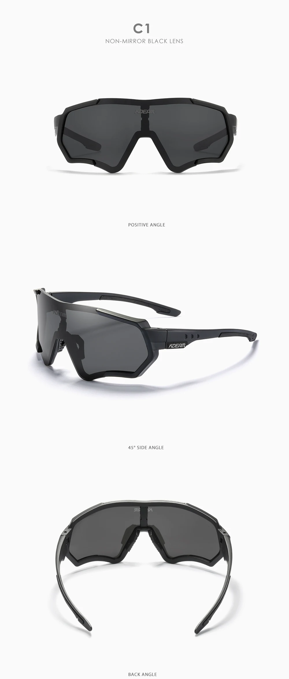 KDEAM Outdoor Sports Herren Sonnenbrille TR90 Polarisierte Sonnenbrille Flash Real Coating Sonnenbrille KD714 CE – Detail 9