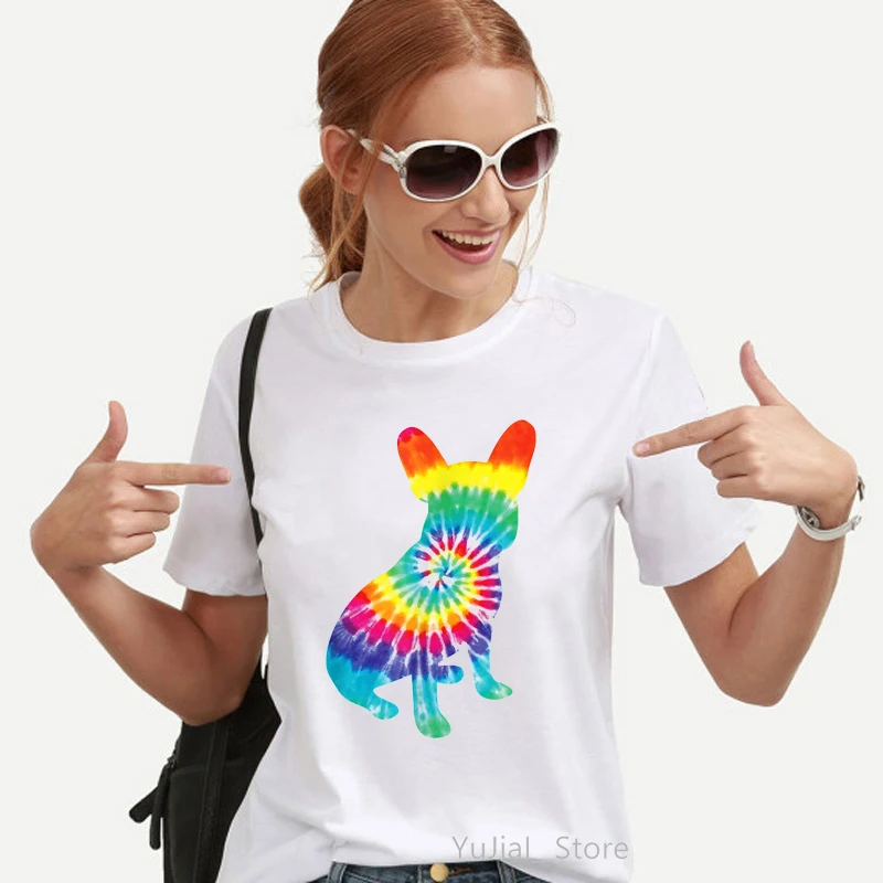 

Rainbow French Bulldog Dog Animal Print T-Shirt Women'S Clothing Lgbt Pride Tshirt Femme Harajuku Shirt Kawaii Clothes T Shirt