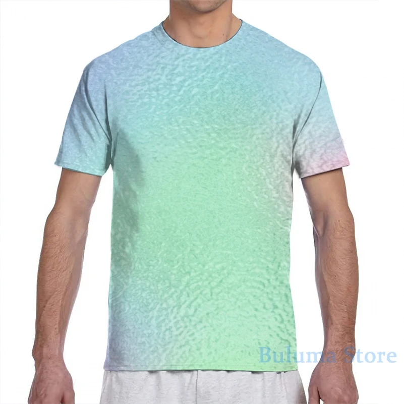 Holographic Rainbow Iridescent Metallic Texture Green Blue Pink Purple men T-Shirt women funny print girl t shirt boy tops tees