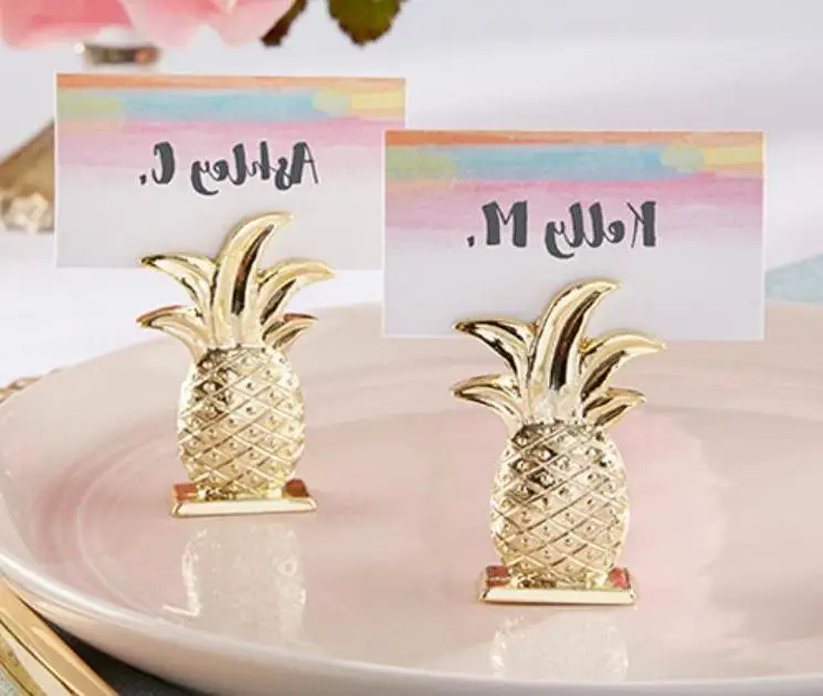 150pcs Mini Gold Pineapple Table Place Card Holder Name Number Menu Stand for Wedding Favor Party Event Party Decoration