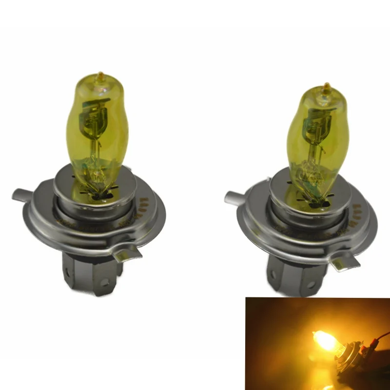 2pcs H4 100W 12V Yellow 3000k Halogen Car Head Light Globes Bulbs Lamp Fog Light Quartz Glass Car Light Auto Lamp H1 H3 H7 H11