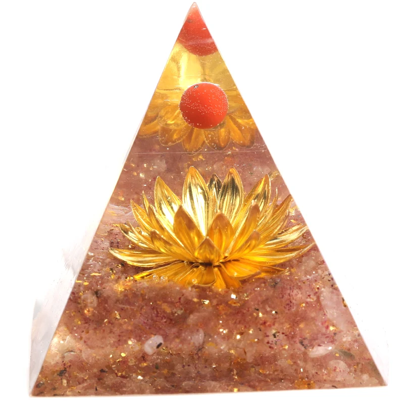 1PC Healing Stone Pyramid Orgonite Silicone Resin Decor Craft Jewelry Making Mold Natural Crystal Gravel Chakra Meditation Reiki