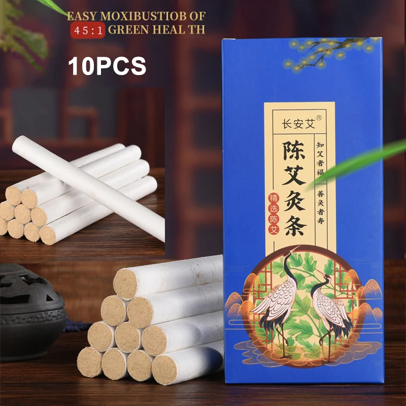 Five Years Old Moxa Sticks Mugwort Acupuncture points therapy Warm Moxibustion Plaster Detox Roll Chinese Herbal Artemisia stick