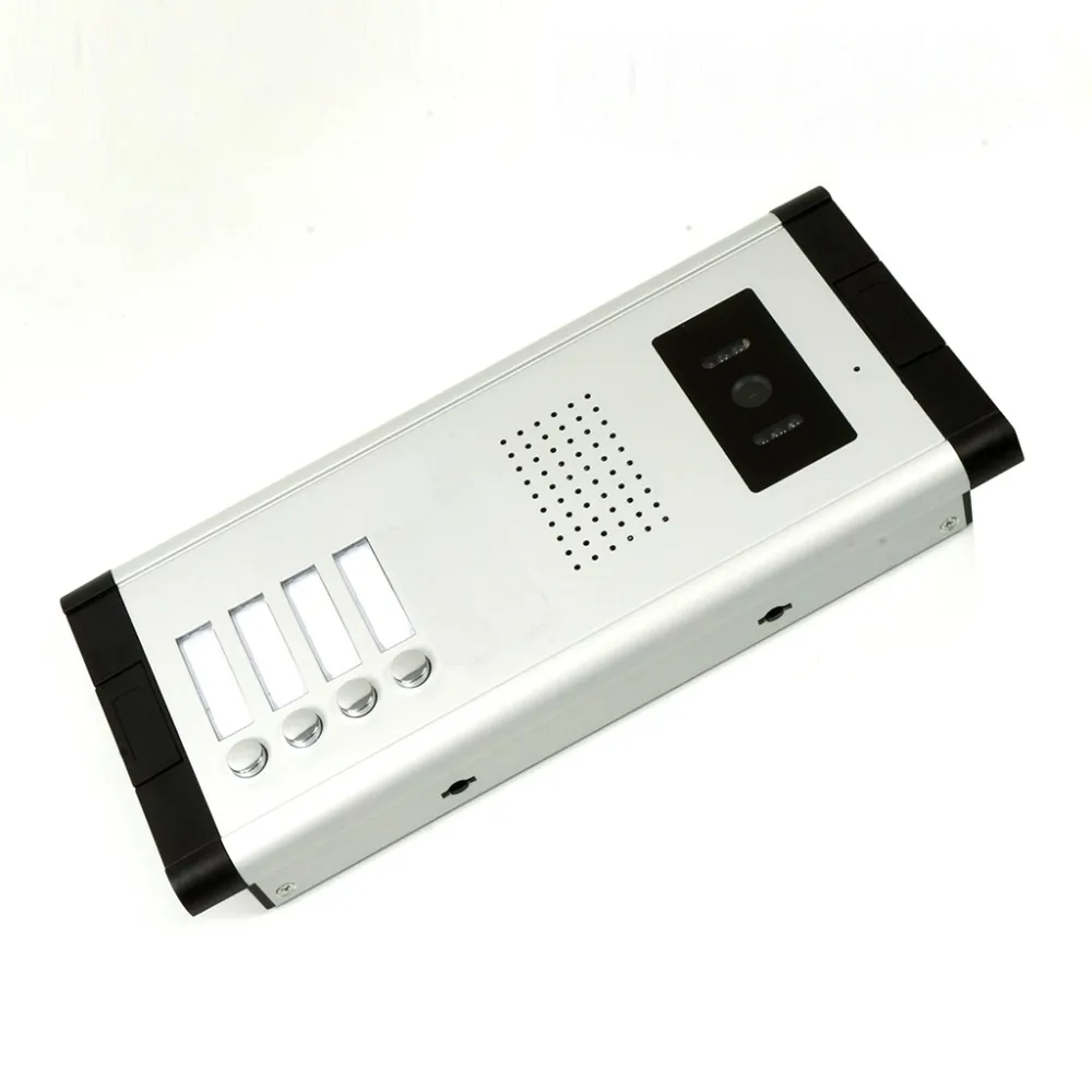 4 Units Apartment Video Intercom System 7 Inch Monitor Video Door Phone Intercom System Wired  Home Video Doorbell kit