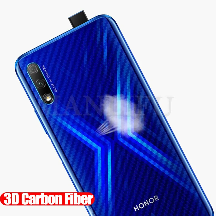 5Pcs/lot 3D Carbon Fiber Back Screen Protector Film For Huawei Honor View 20 9X Pro Full Glass For Huawei P Smart 2019 POT-LX1